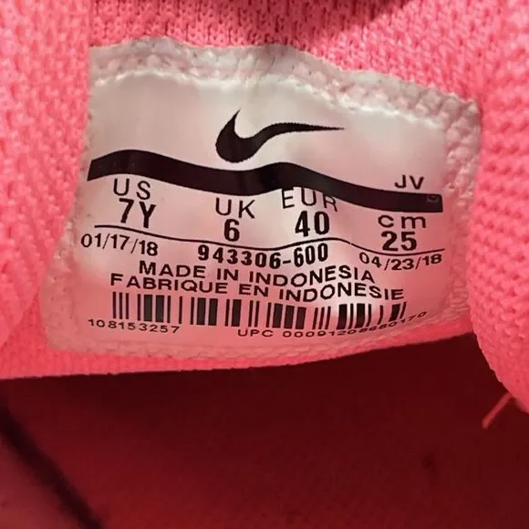 Nike revolution 4 sneaker girls size 7Y 943306-600 pink running athletic - Picture 6 of 7